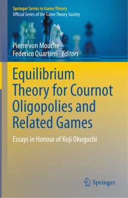 Equilibrium Theory for Cournot Oligopolies and Related Games