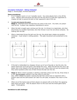 Circulation Volleyball &ndash; Sitting Volleyball Stage 2: Varying ages