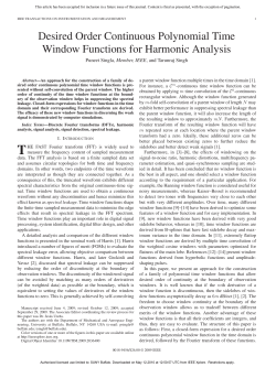 Desired Order Continuous Polynomial Time Window Functions for