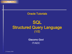 Oracle Seminars Basic Concepts