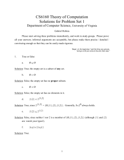 Solutions to Problem Set 1 - cs.Virginia