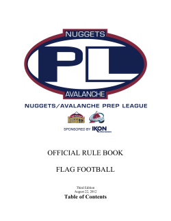 OFFICIAL RULE BOOK FLAG FOOTBALL