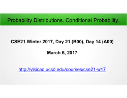 Probability Distributions. Conditional Probability.
