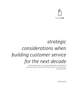 strategic considerations when building customer