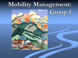 Mobility Management: Group 1