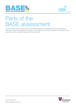Parts of the BASE assessment