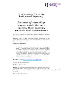 Patterns of instability: moves within the care system, their reasons