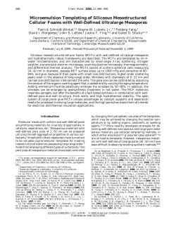 Microemulsion Templating of Siliceous Mesostructured Cellular
