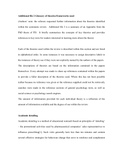glossary of theories/frameworks used