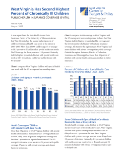 West Virginia Has Second Highest Percent of Chronically Ill Children