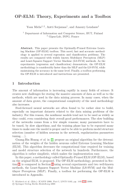 OP-ELM: Theory, Experiments and a Toolbox