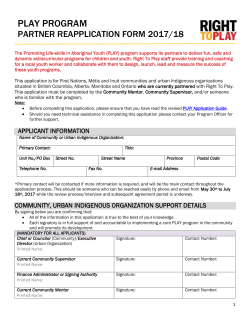 Returning PLAY Partner Application 2017-18 - Right To Play
