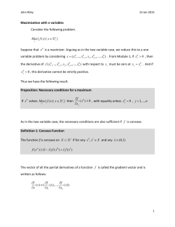 Maximization with n variables Consider the following problem