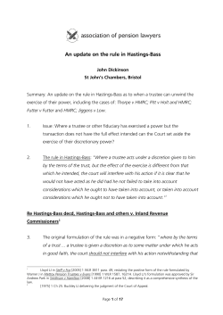 An update on the rule in Hastings-Bass