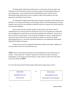 The Shenandoah Valley Services Map exists as a