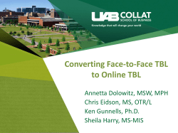 Converting Face-to-Face (F2F) TBL Module to an Online TBL Module