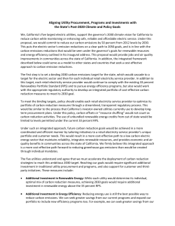 Aligning Utility Procurement, Programs and Investments with the