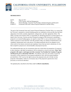 Grant Submission Timeline Policy Memo