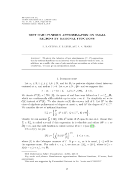 BEST SIMULTANEOUS APPROXIMATION ON SMALL