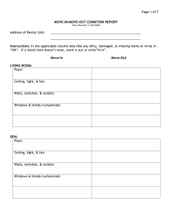 MOVE-IN/MOVE-OUT CONDITION REPORT