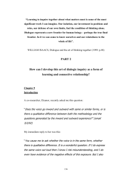 How can I develop this art of dialogic inquiry as a form of learning