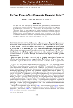 Do Peer Firms Affect Corporate Financial Policy?