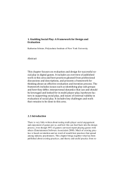 1. Enabling Social Play: A Framework for Design