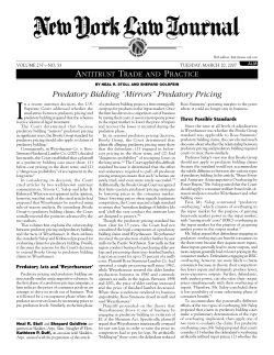 Predatory Bidding &ldquo;Mirrors&rdquo; Predatory Pricing