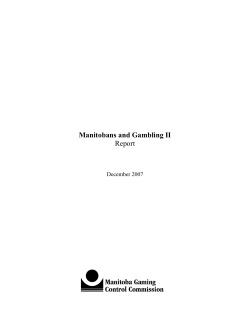 Manitobans and Gambling II Report