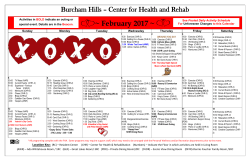 Center for Health and Rehab Recreation Calendar