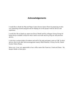 Acknowledgements - UBC Fibre Lab