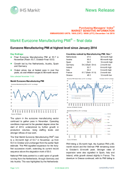 News Release - Markit Economics