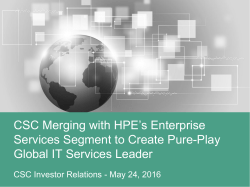 CSC Merging with HPE`s Enterprise Services