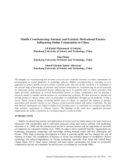 Mobile Crowdsourcing: Intrinsic and Extrinsic Motivational Factors