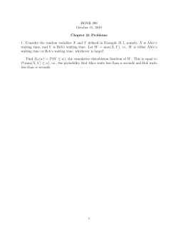HONR 399 October 15, 2010 Chapter 21 Problems 1. Consider the
