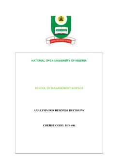 bus 406 course tit - National Open University of Nigeria