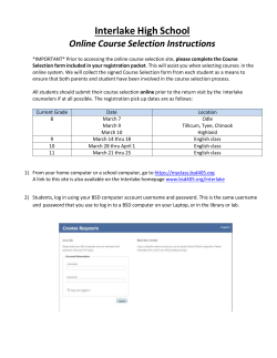 Online Course Selection Instructions