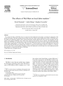 The effects of Wal-Mart on local labor markets