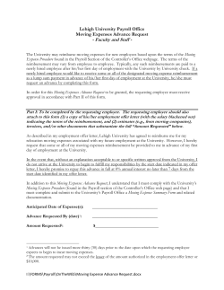 Moving Expense Advance Request Form