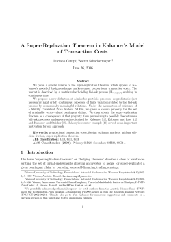 A Super-Replication Theorem in Kabanov`s Model of Transaction