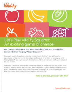 Let`s Play Vitality Squares: An exciting game of chance!