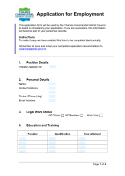 Application Form - Thames-Coromandel District Council