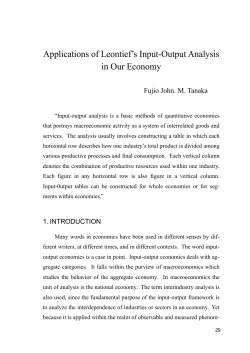 Applications of Leontief`s Input
