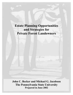 Estate Planning Opportunities and Strategies for Private Forest