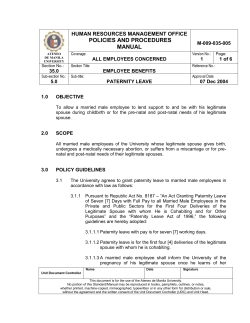 Paternity Leave - Ateneo de Manila University