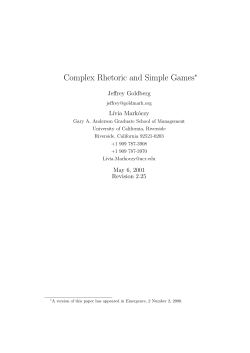 Complex Rhetoric and Simple Games