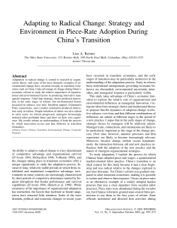 Adapting to Radical Change: Strategy and