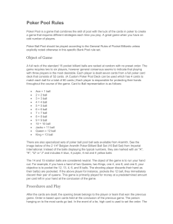 Poker Pool Rules