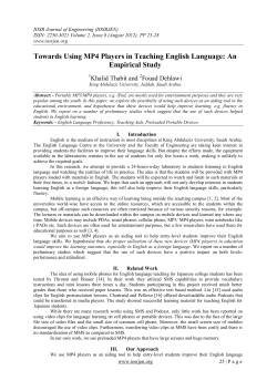 Towards Using MP4 Players in Teaching English - IOSR-JEN