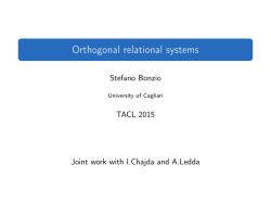 Orthogonal relational systems